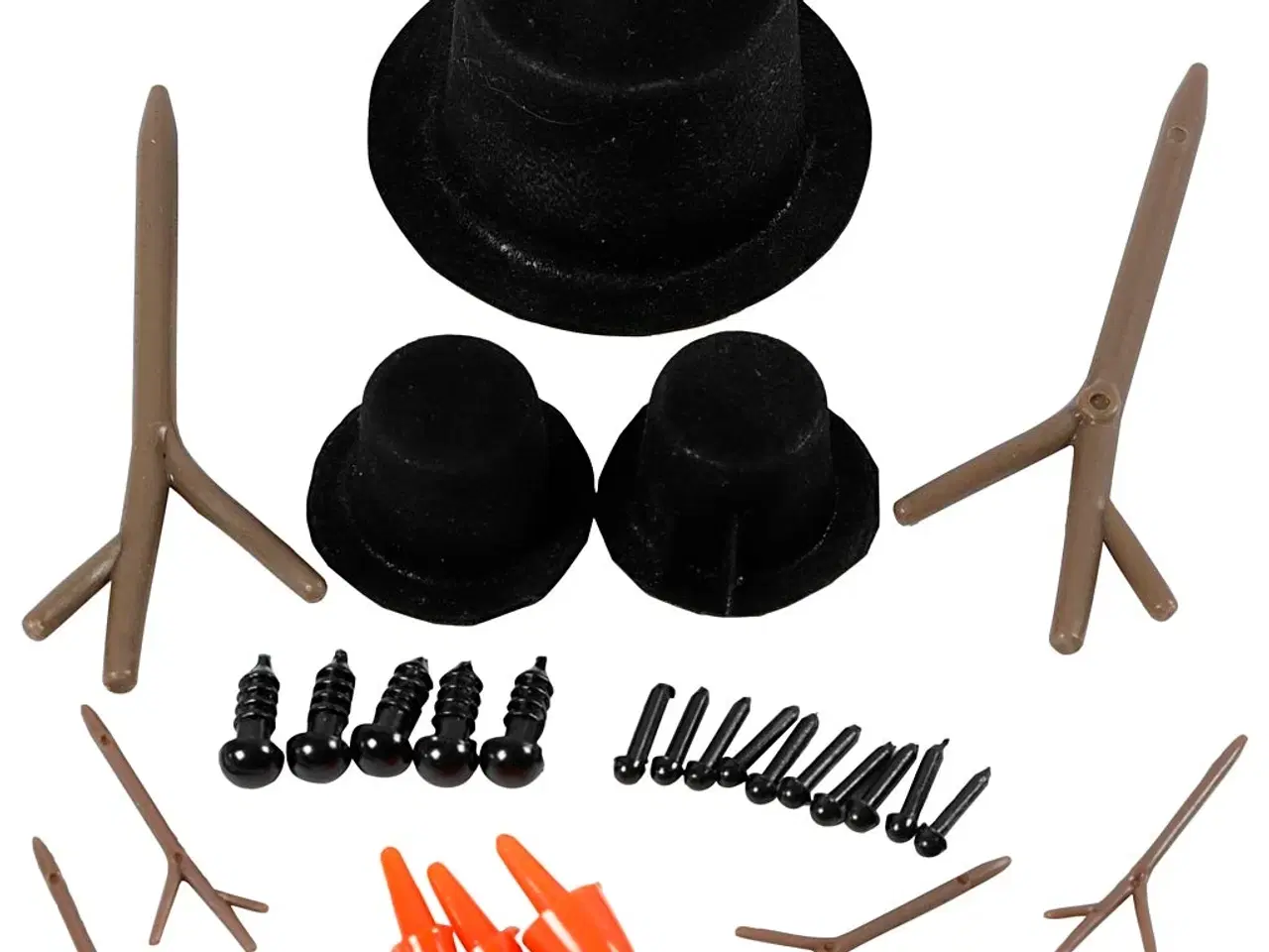 Billede 1 - Farverigt tilbehør til snemænd - 3 sæt i plast