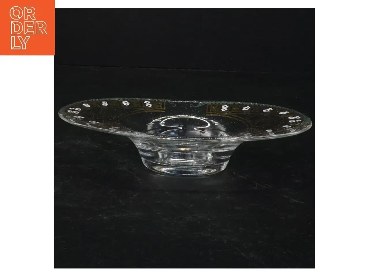 Billede 1 - Glasfad med dekorative detaljer (str. 19 x 11,5 x 3,5 cm)