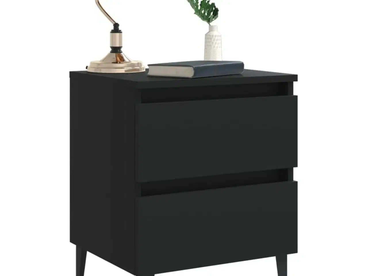Billede 3 - Sengeskab 2 stk. 40x35x50 cm konstrueret træ sort