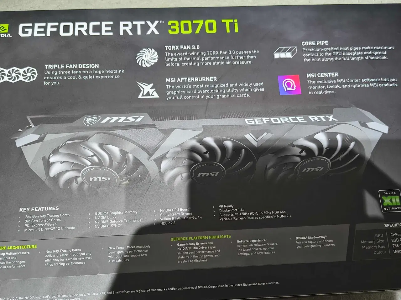 Billede 3 - MSI GeForce RTX 3070 Ti Ventus 3X grafikkort