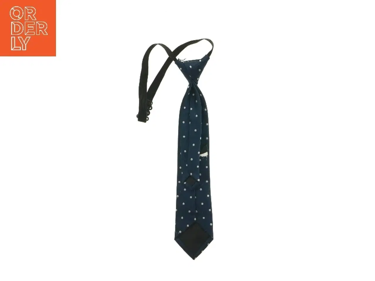 Billede 4 - Mørkeblå slips til børn med prikker (str. 30 x 5 cm)