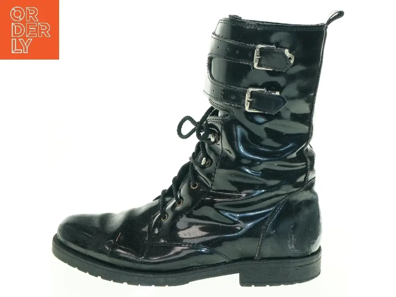 Billede 1 - Sorte snørestøvler med spænder (str. 39)