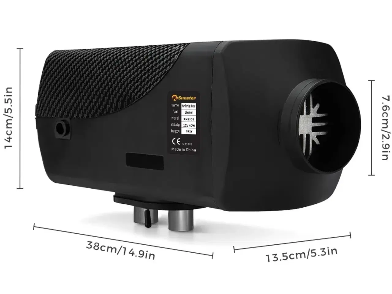 Billede 2 - Sunster A2018 2kW Dieselfyr 12V – Klassisk kinafyr