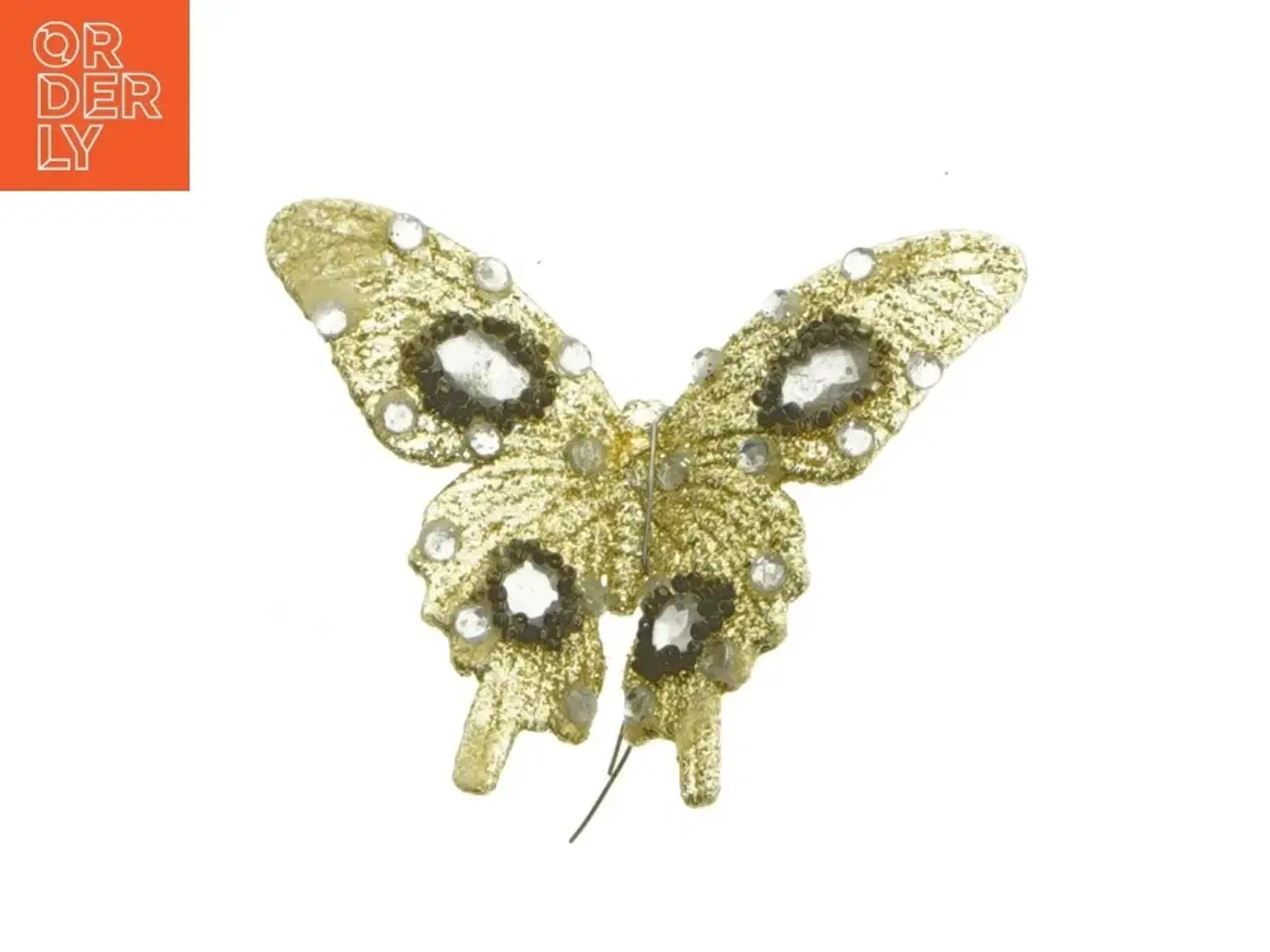 Billede 1 - Guldsommerfugl dekoration (str. 8,5x10 cm)