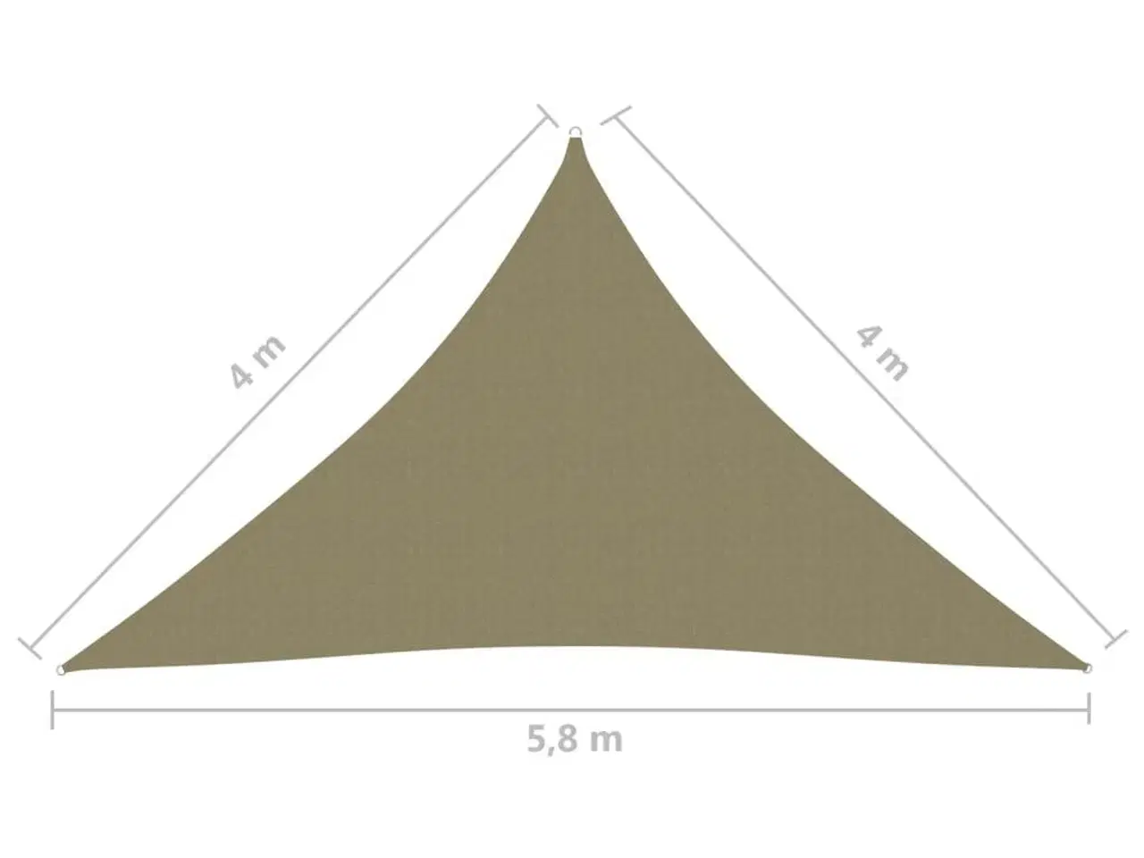 Billede 7 - Solsejl 4x4x5,8 m oxfordstof trekantet beige