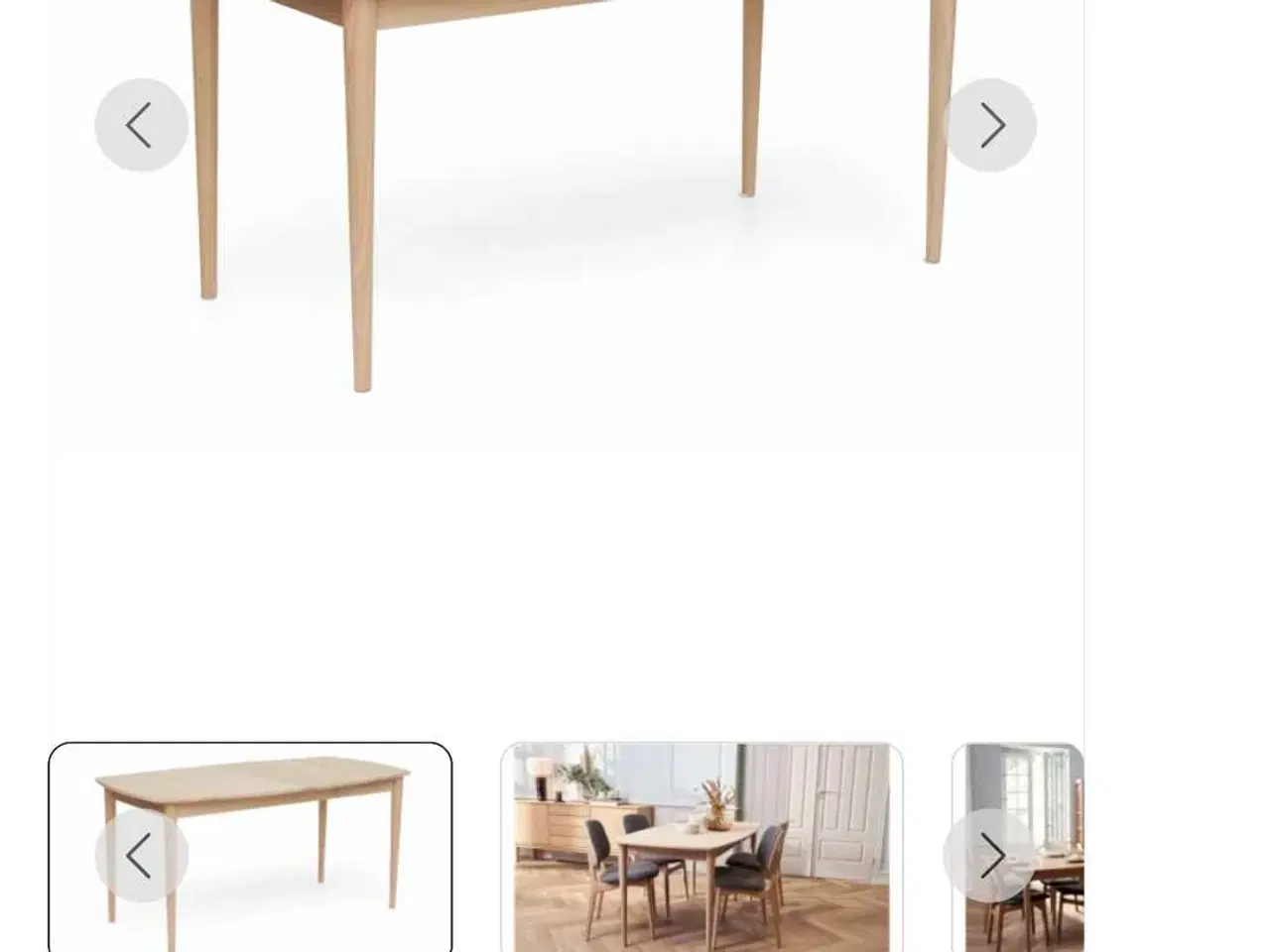 Billede 2 - Spisebord, eg hvid olieret og 6 stk Anne stole