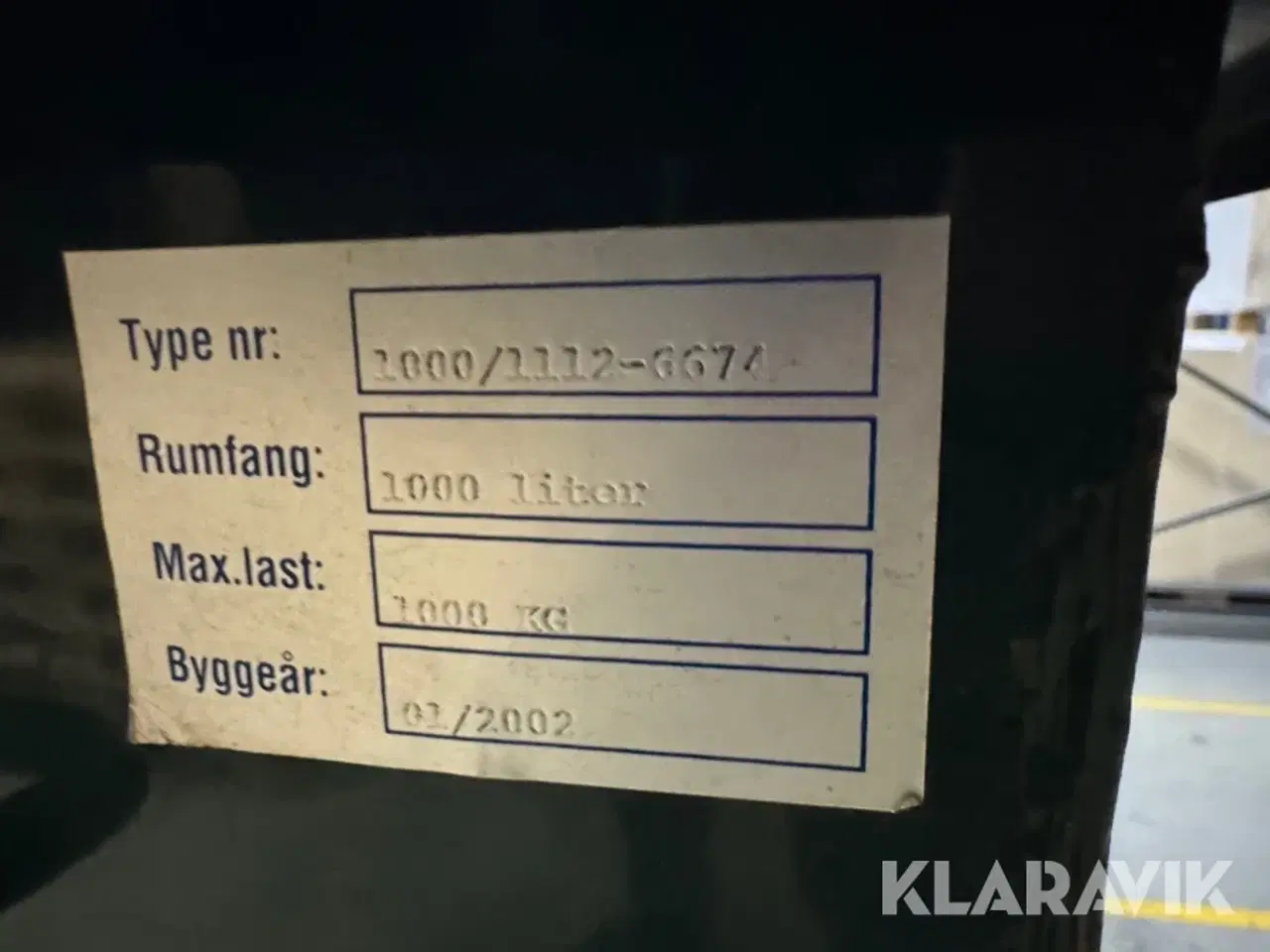 Billede 5 - Vippecontainer 1000liter 2 styk