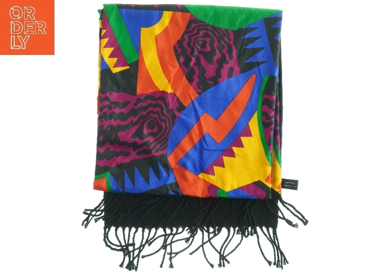 Billede 1 - Farverig tørklæde med frynser (str. 35. x, 160 cm)