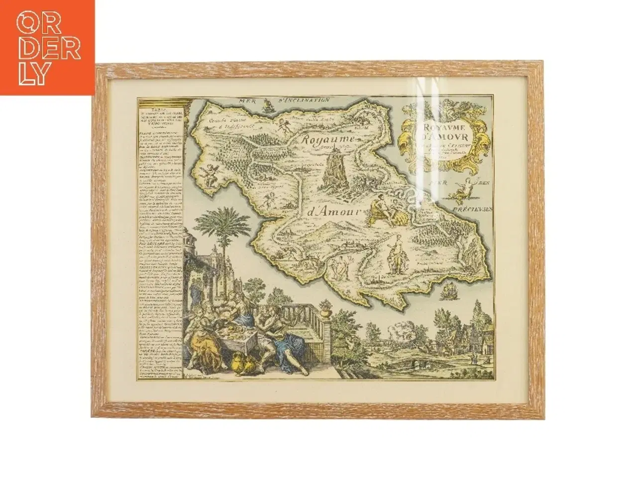 Billede 1 - Indrammet kort (str. 54x42 cm)