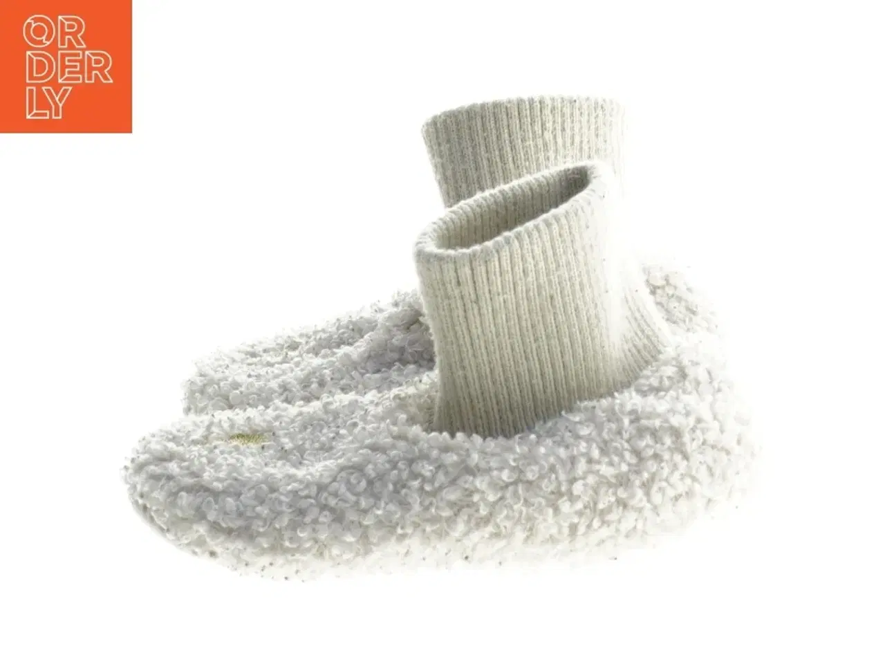 Billede 2 - Babytøfler i hvid med prikker (str. Længde, 15 cm)