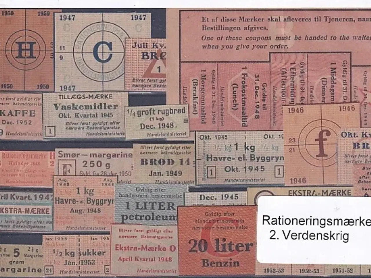 Billede 1 - Rationeringsmærker - 2. Verdenskrig