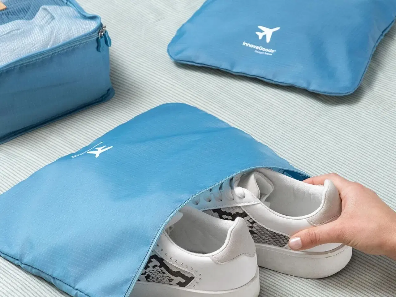 Billede 3 - Luggan - sæt med organizer tasker til kuffert, 6 dele (blå)