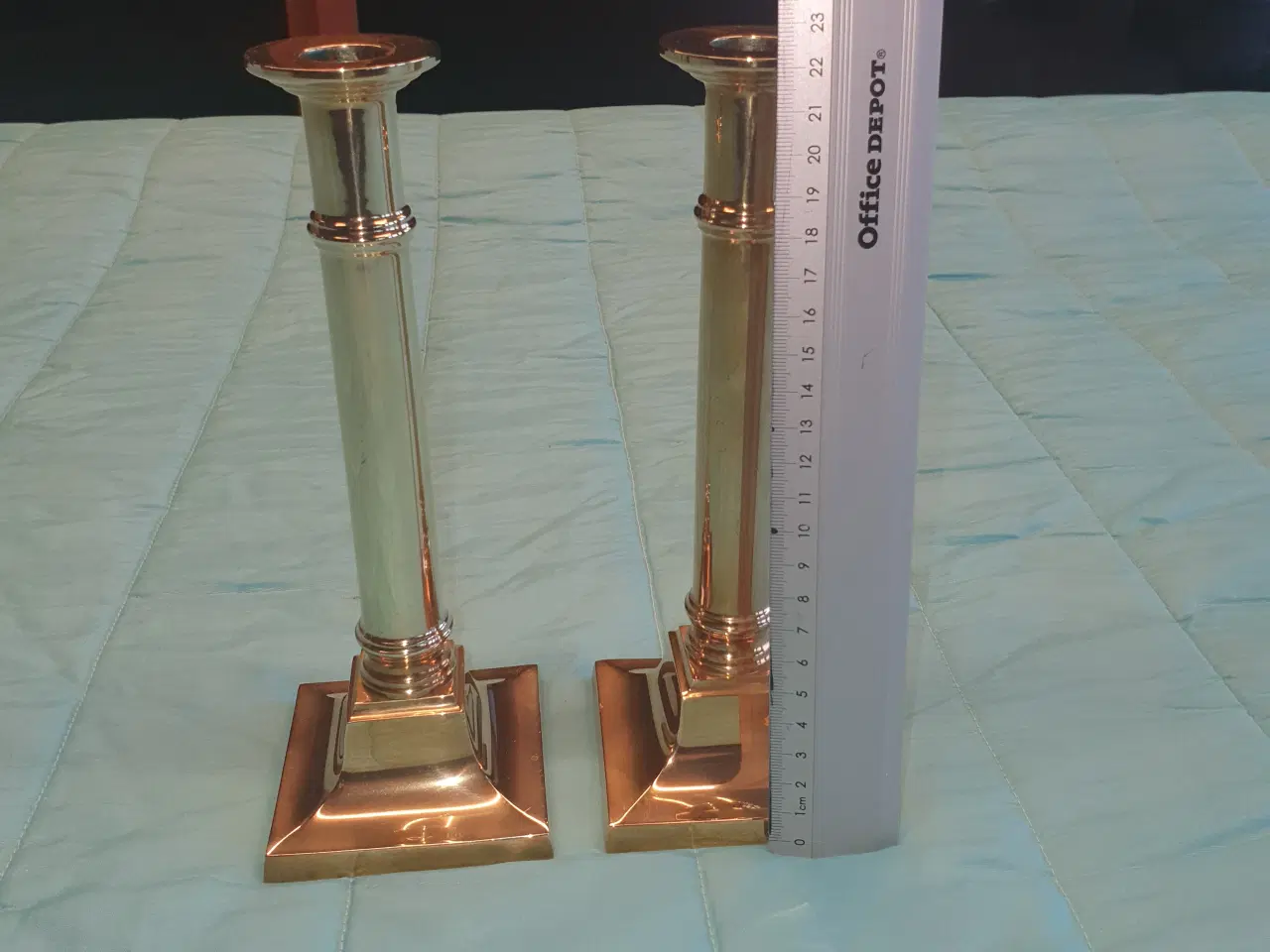 Billede 2 - Dansk håndlavede messinglysestager