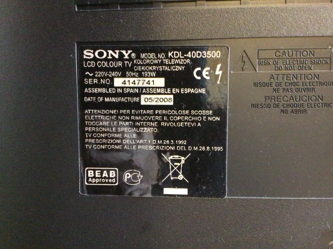 Billede 2 - Sony 40" KDL-40D3500