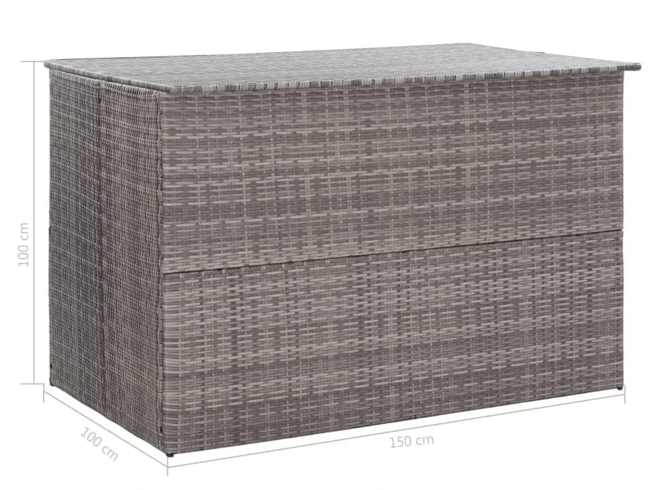 Billede 9 - Opbevaringskasse til haven 150x100x100 cm polyrattan grå