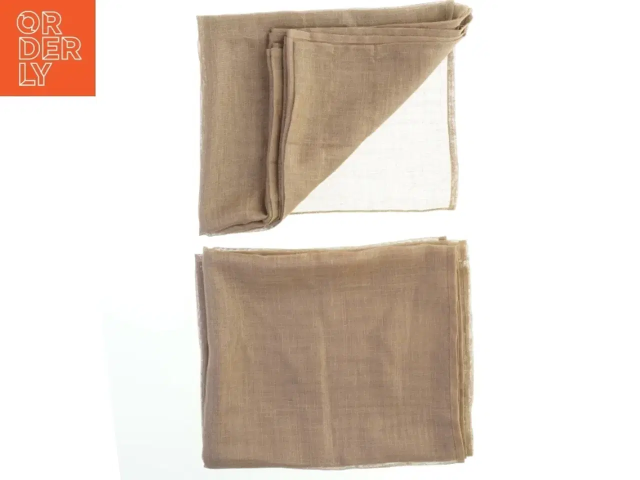 Billede 2 - Brune smalle gardiner eller bordløbere i stof (str. 220 x 65 cm)