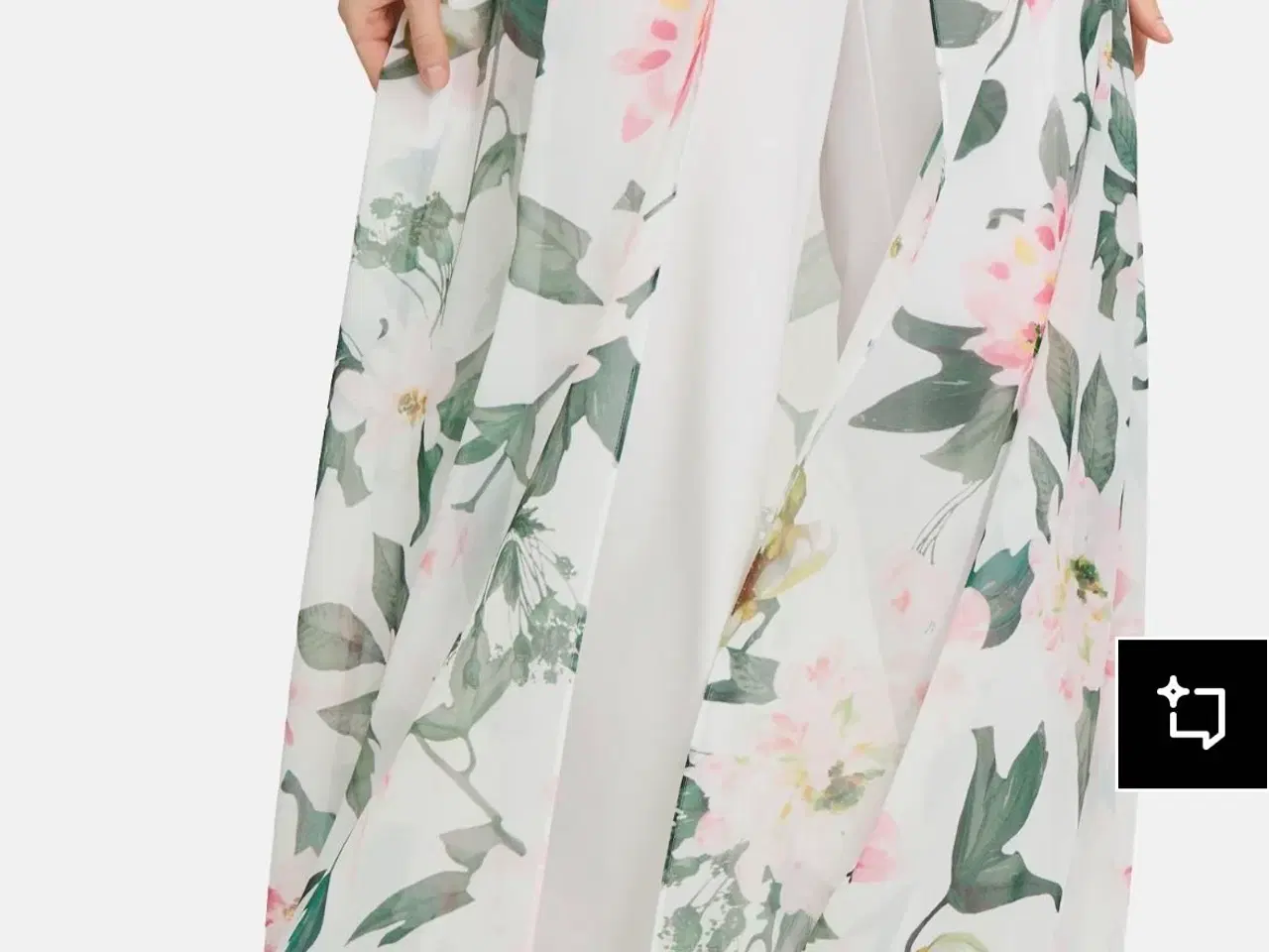 Billede 2 - Blomstret buksedragt med slæb