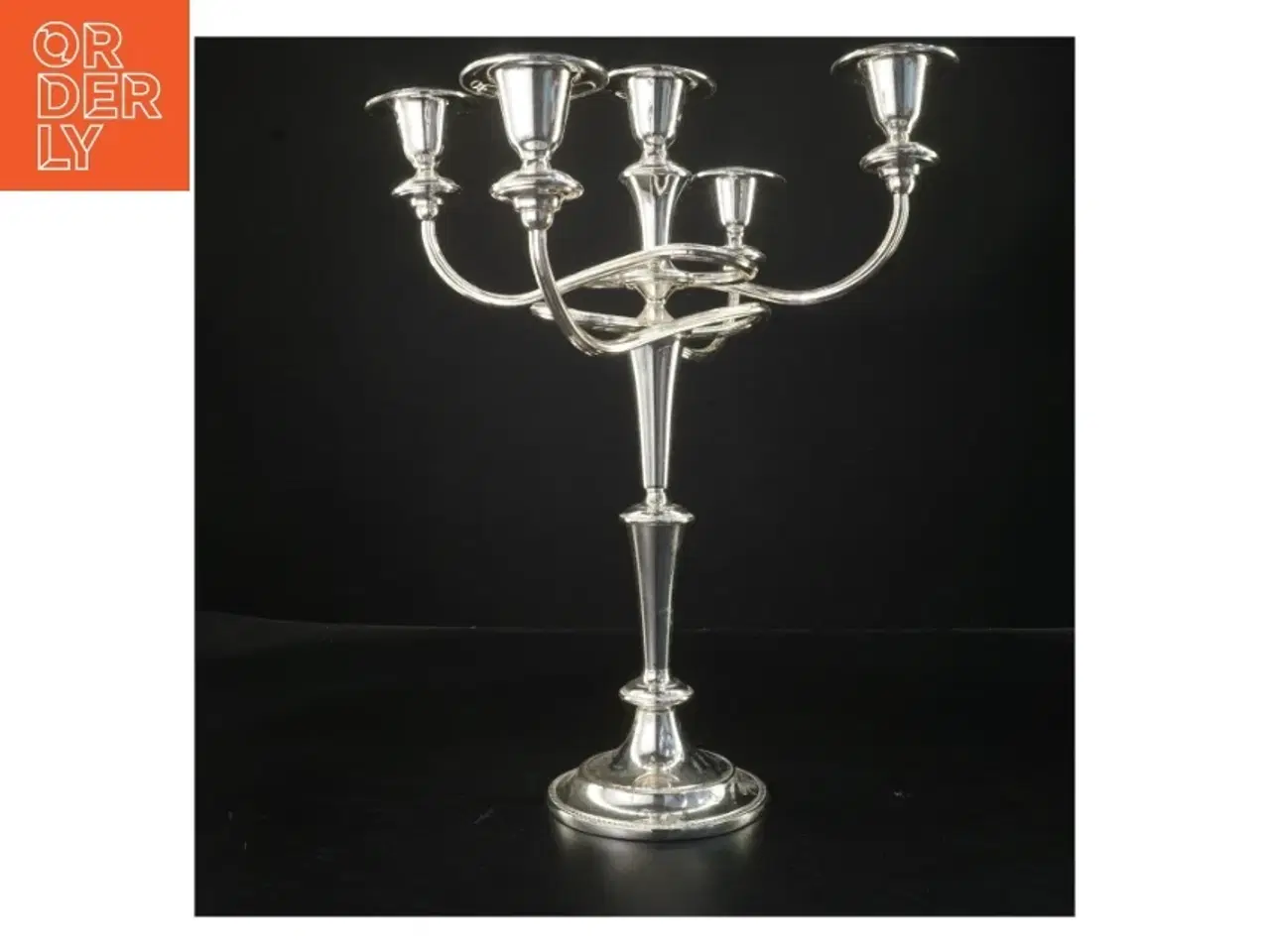 Billede 3 - Sølvfarvet kandelaber (str. 36x31 cm)
