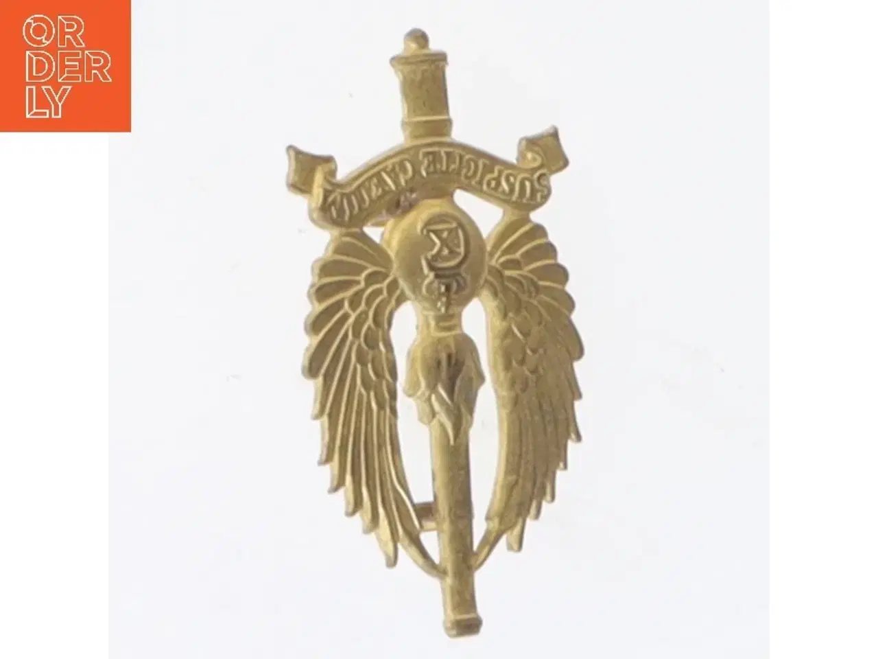 Billede 2 - Messing vægophæng med ørn og anker motiv (str. 4x2 cm)