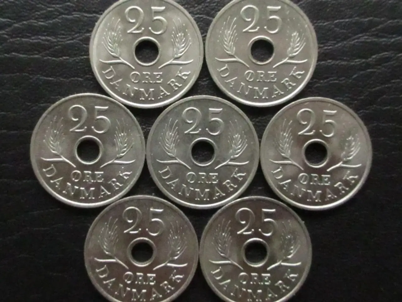 Billede 2 - 25 ører 1966-1972 Fr. IX komplet møntskær/unc