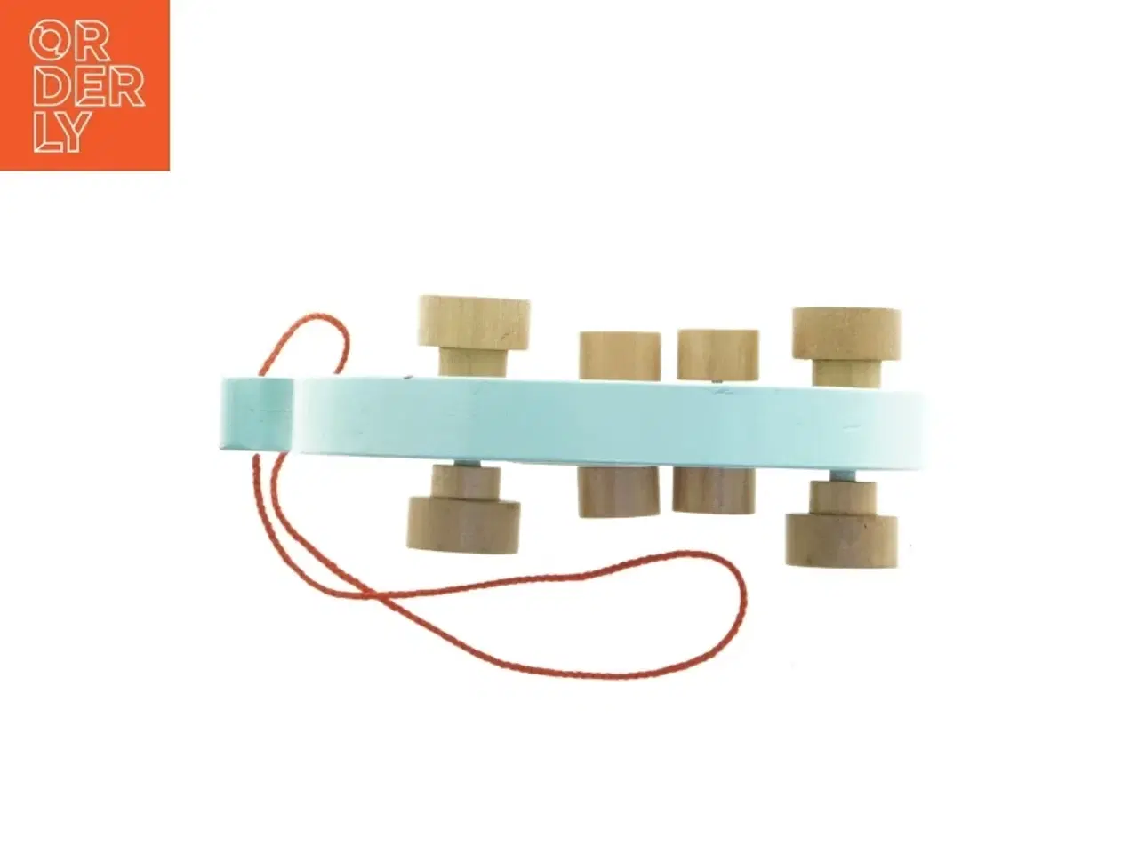 Billede 2 - Trælegetøjselefant på hjul med figurer (str. Blå 24 x 18 x 9 cm)