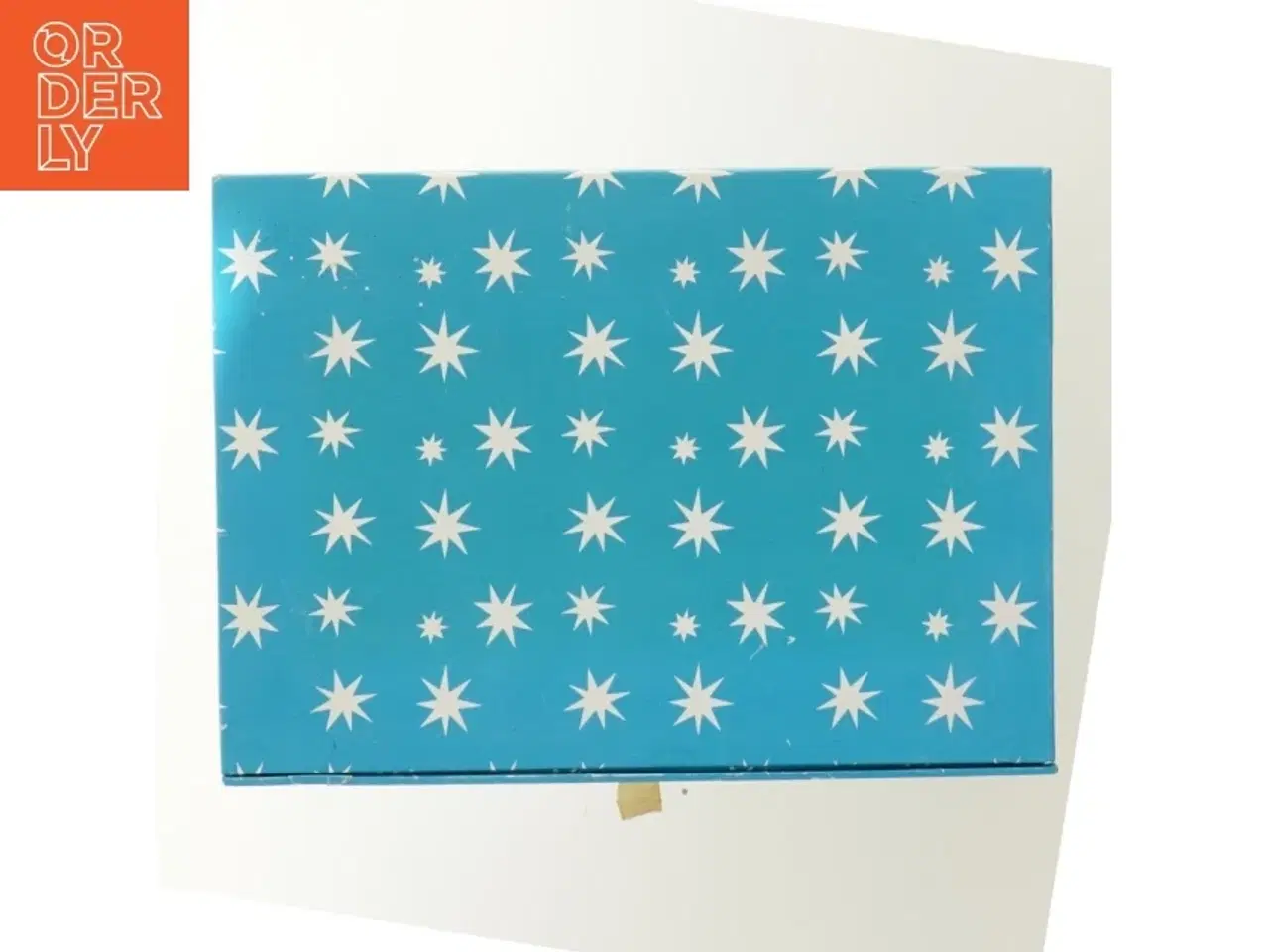 Billede 2 - Blå opbevaringsæske med stjernemønster (str. 7x31,5x23 cm)