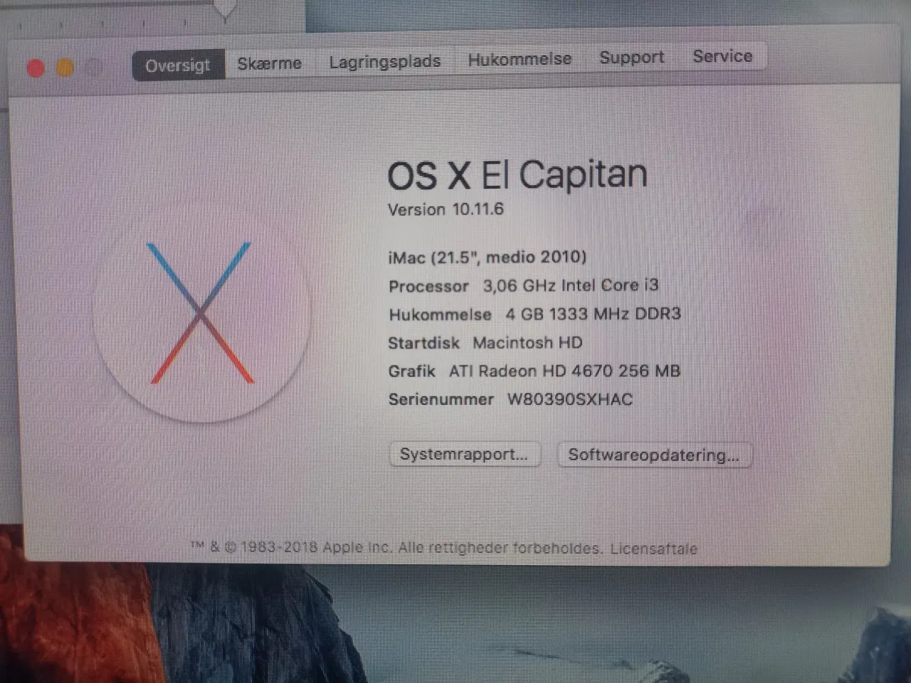 Billede 3 - iMac 21.5 i3 3,06Ghz 4gb ram radeon grafikkort OSX