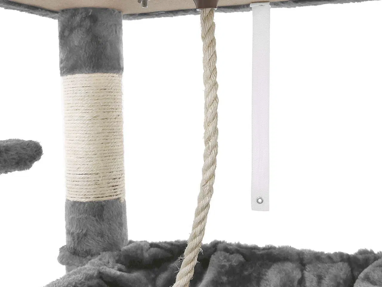 Billede 5 - Klatretræ til kat – FEANDREA kattetræ, 143 cm, lys grå med 2 bløde udsigtsplatforme