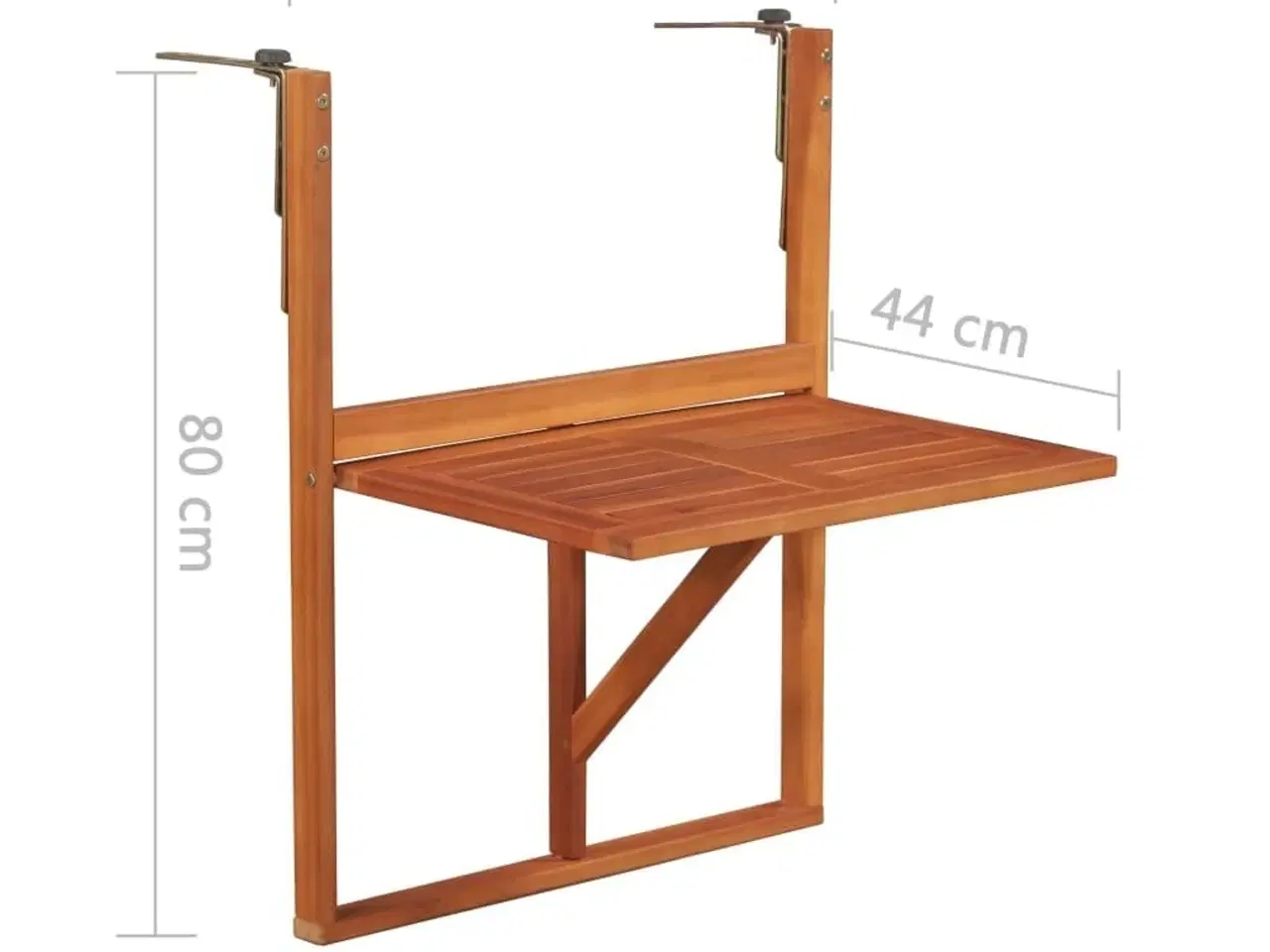 Billede 6 - Hængende altanbord i massivt akacietræ 64,5 x 44 x 80 cm