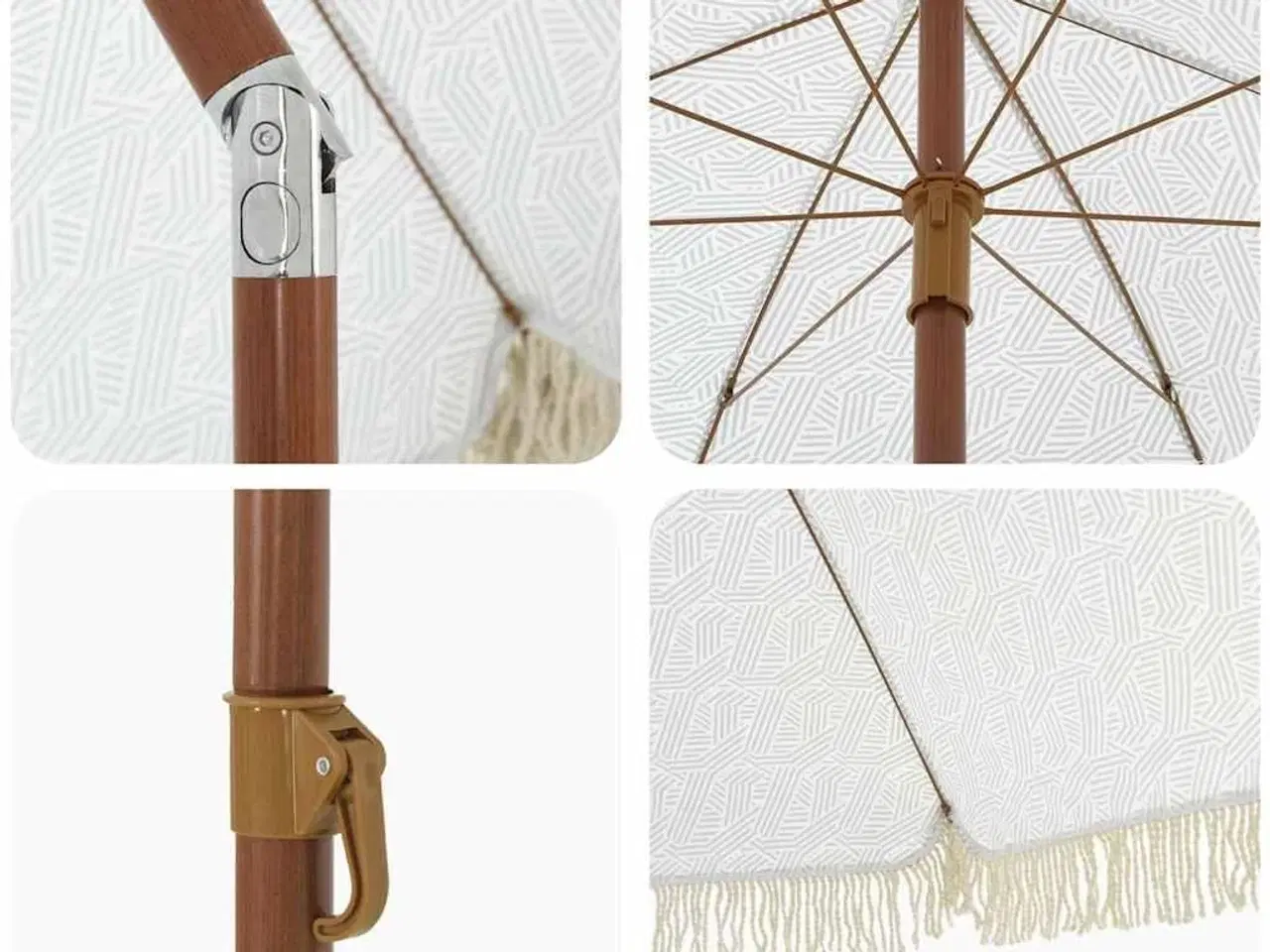 Billede 5 - Parasol Grå og Hvid Ø 205 x 209 cm Stål