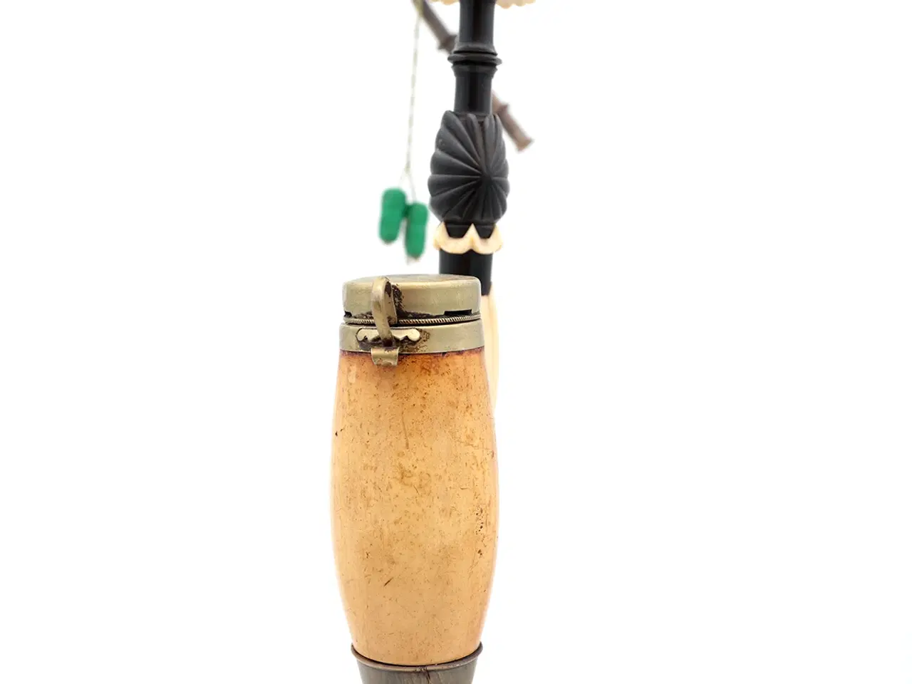 Billede 4 - Antik Alpepibe med mærskumshoved, horn og ben