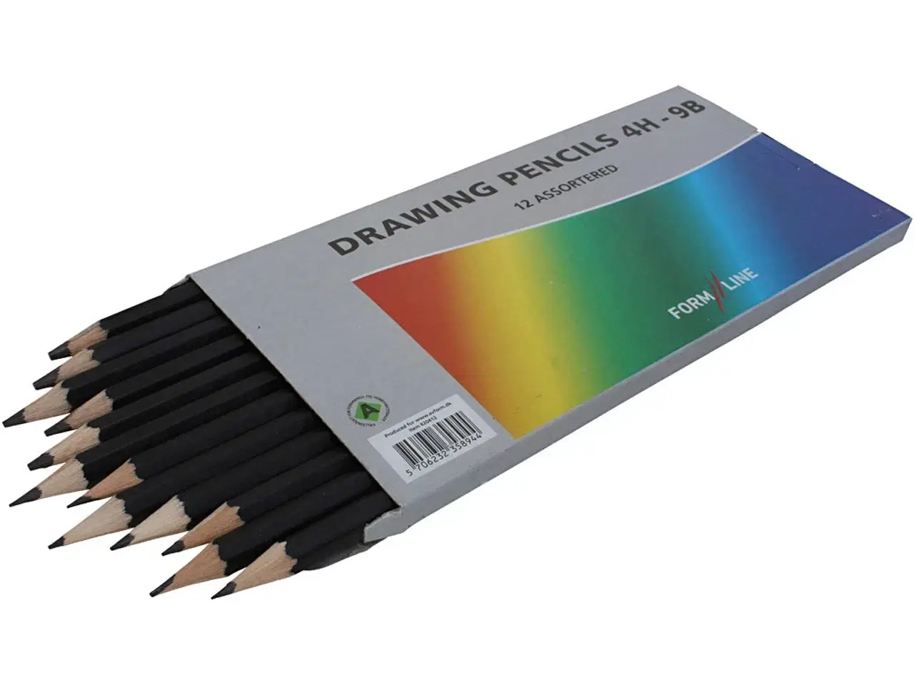 Billede 1 - Sæt med 12 Tegneblyanter i Forskellige Hårdheder
