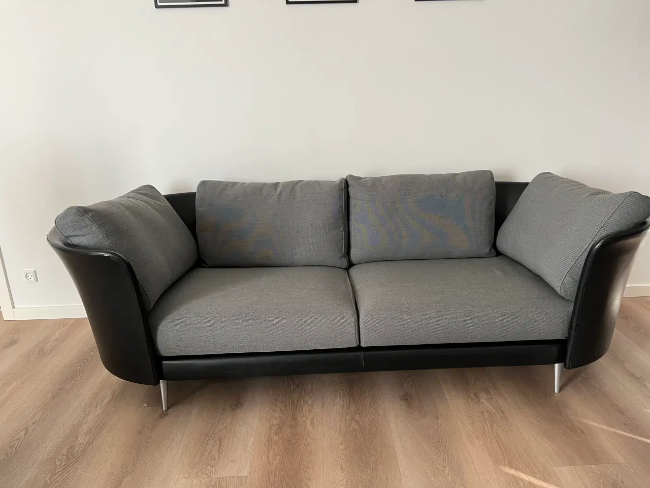 Billede 3 - MH Vascas sort preston læder Hallingdal stof grå.