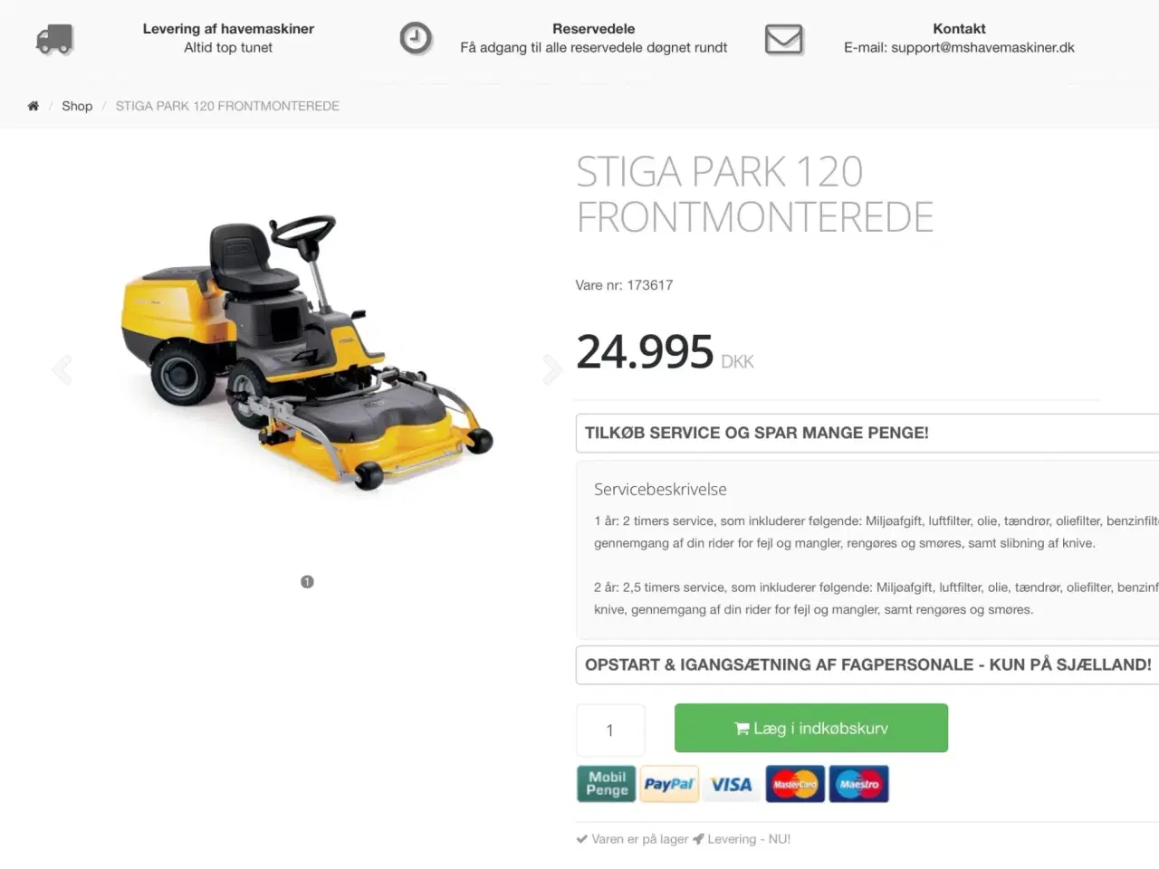 Billede 8 - STIGA PARK FRONTMONTERET MED HYDROSTAT