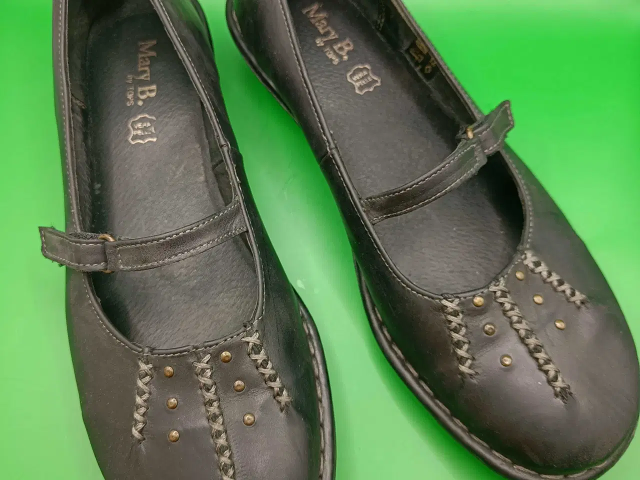 Billede 1 - Mary B sort læder sko 