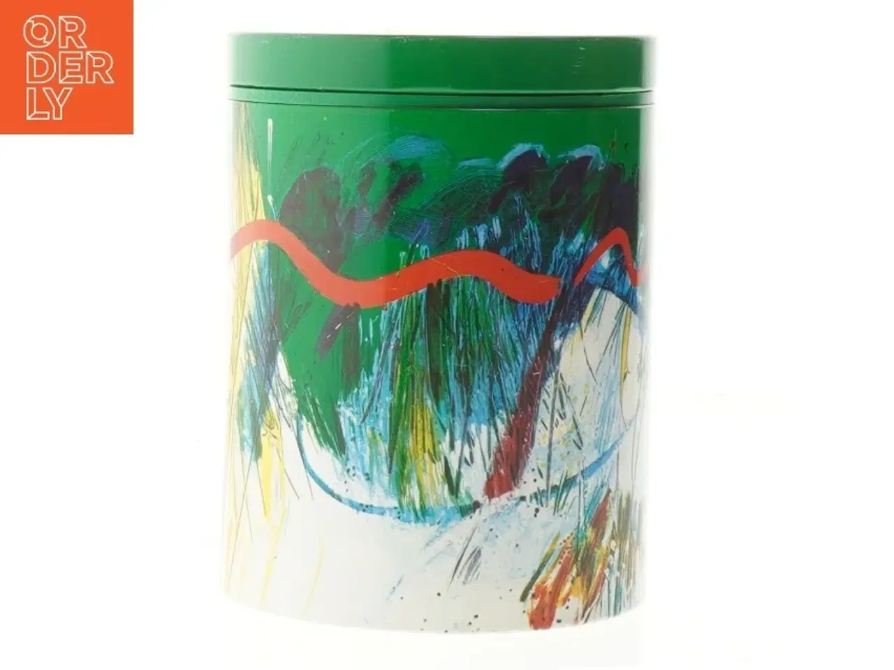 Billede 1 - Dekorativ metalæske fra Irma (str. Ø. 11 cm. længde. 15 cm)