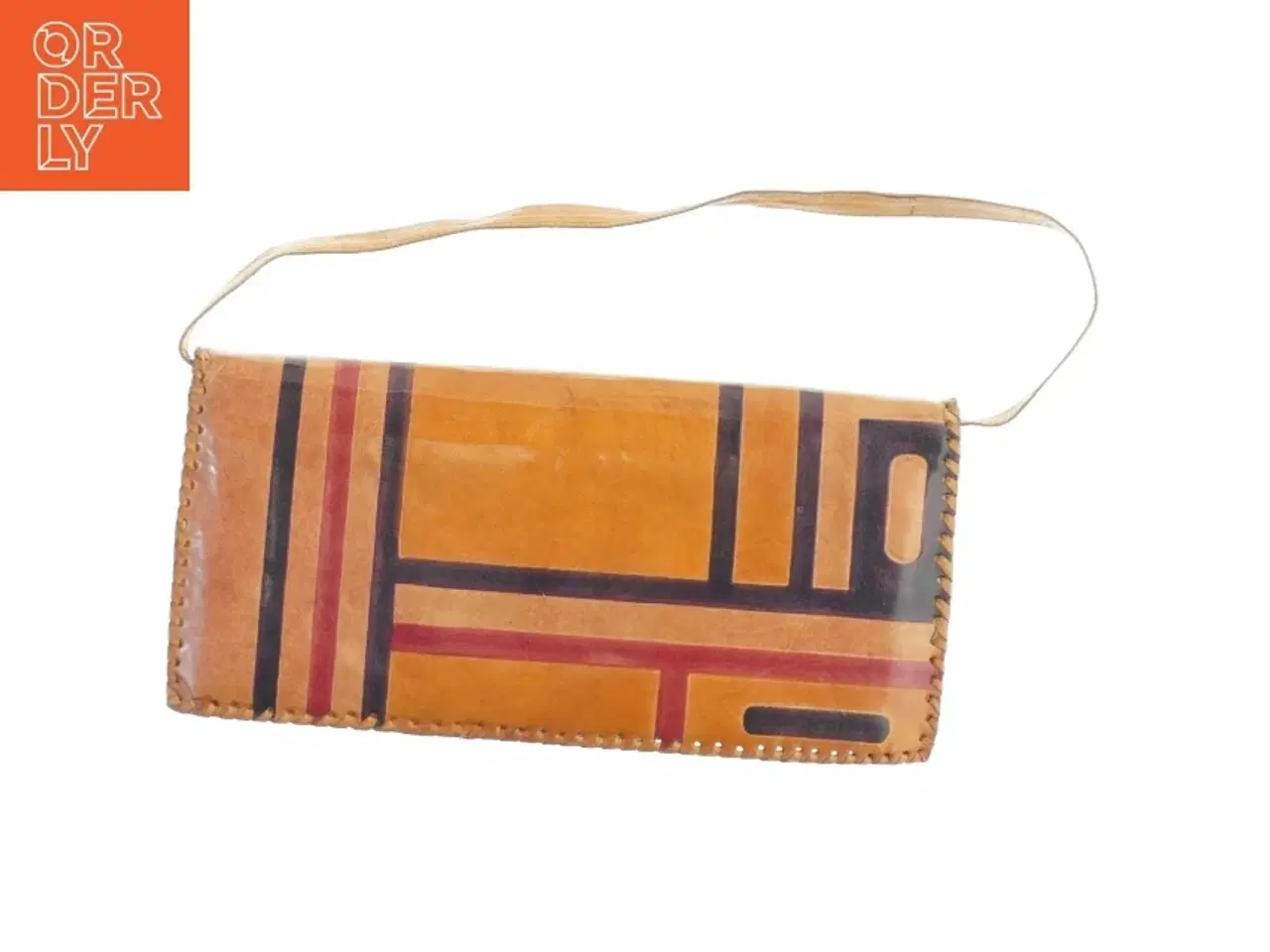 Billede 1 - Vintage Retro Læder Clutch Taske med Skulder strop (str. 30 x 14 cm)