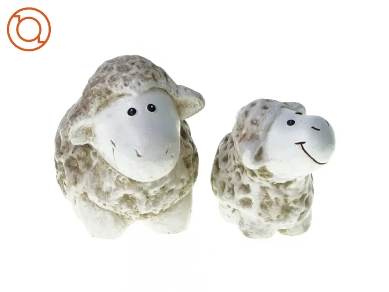 Billede 1 - Keramik får (str. 15 cm og 9 cm)