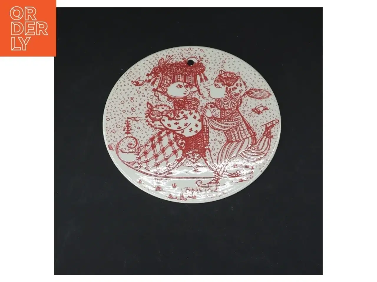 Billede 1 - Dekorativt keramisk vægophæng fra Nymølle (str. Ø 15,5 cm)