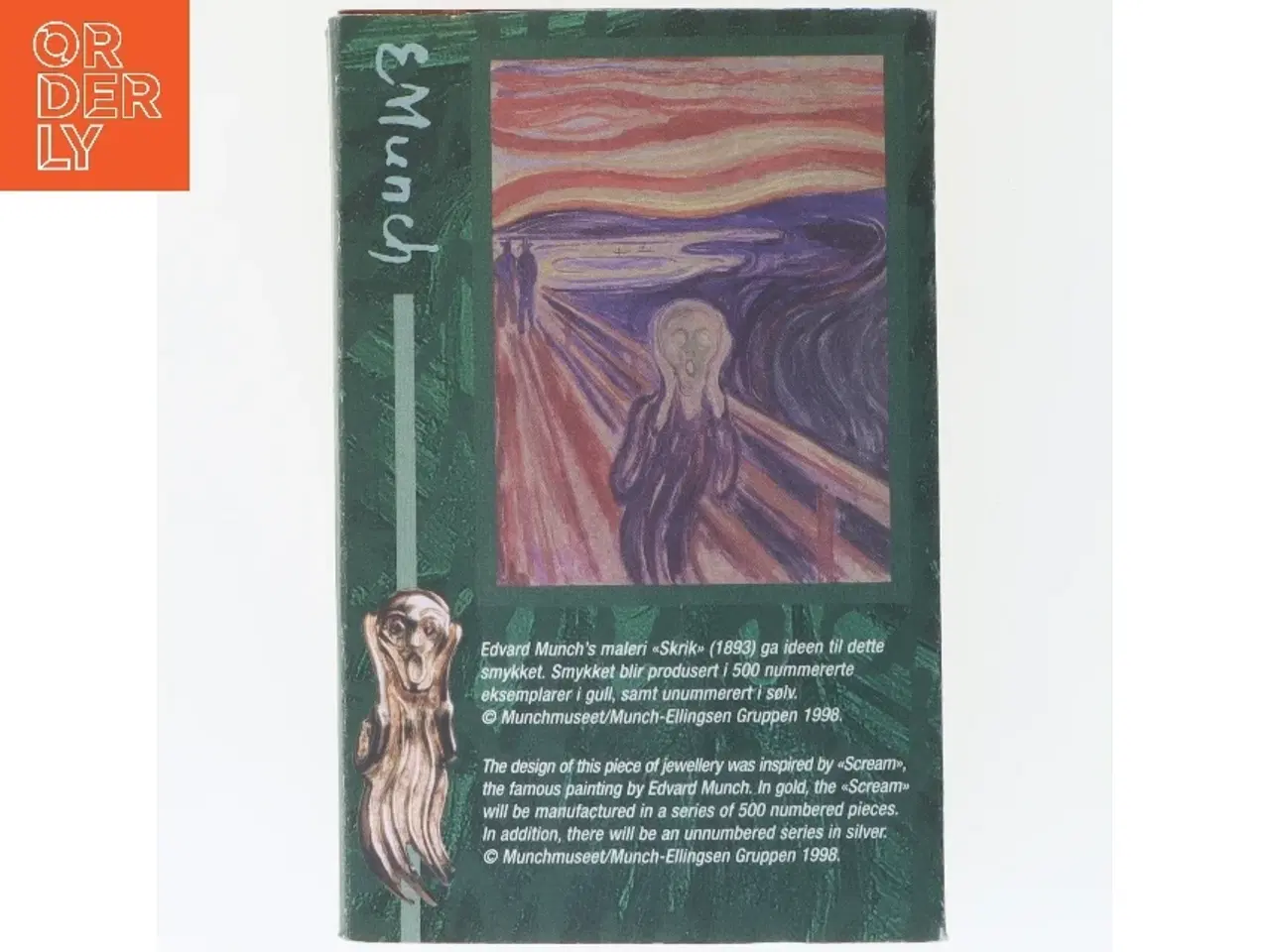 Billede 2 - Smykke inspireret af Edvard Munchs Skrig (str. 5 cm)