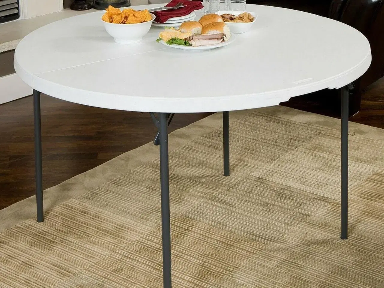 Billede 5 - Sammenklappeligt bord Lifetime - hvid, rundt 122 cm