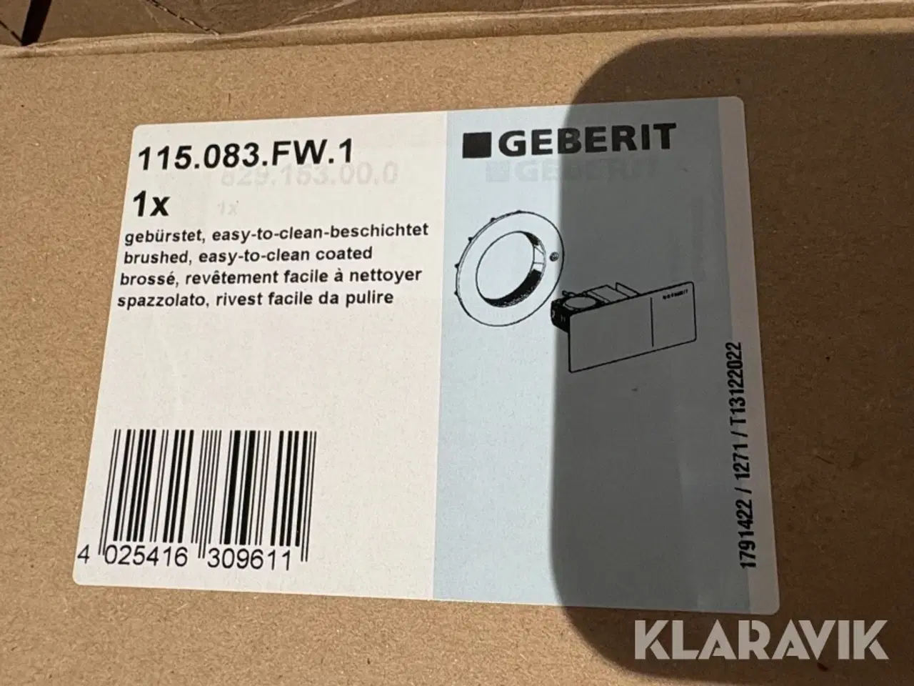 Billede 9 - Trykknap til toiletskyl Geberit stål, hvid og sort glas, 11 styk