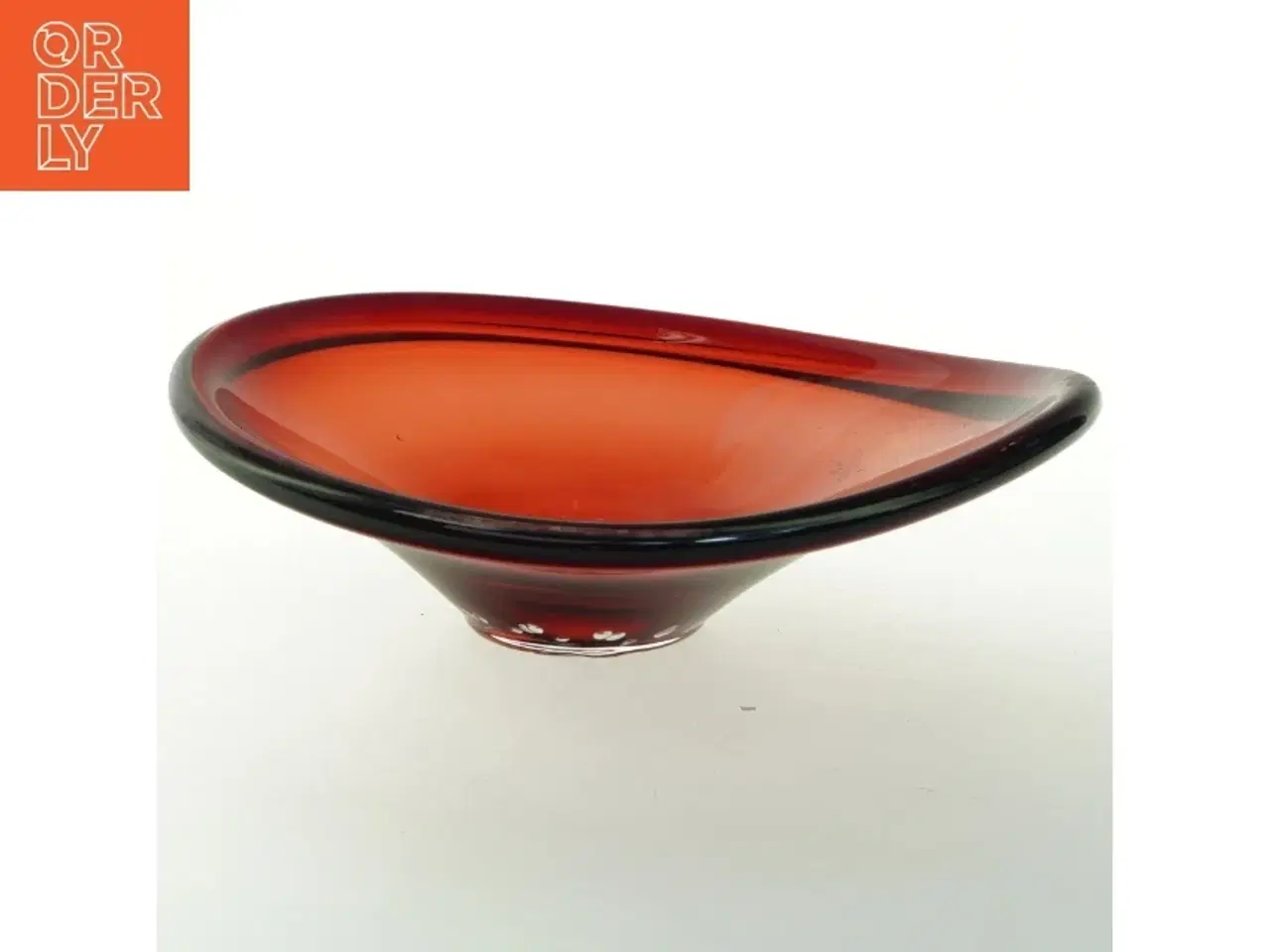 Billede 1 - Rødt glasfad (str. 29x25 cm)