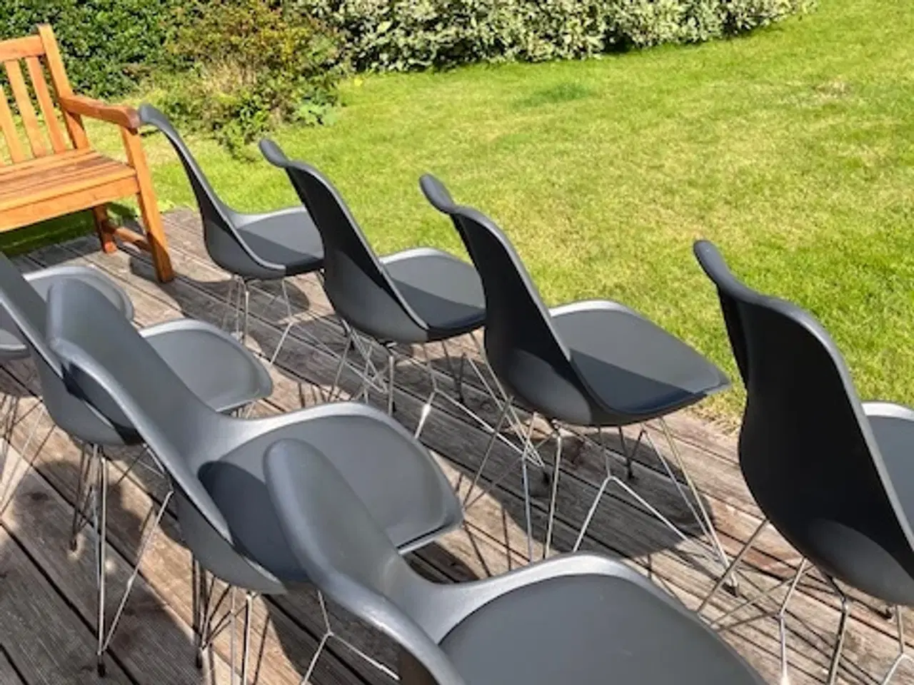 Billede 3 - Spisebordsstole antrazitgrå med stålben