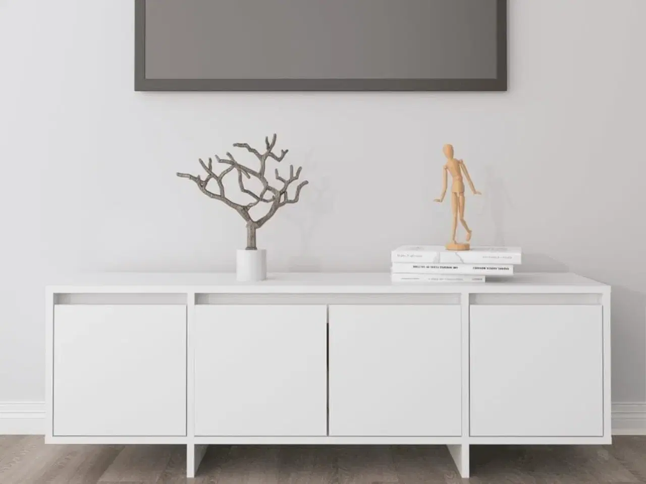 Billede 1 - Tv-bord 120x30x40,5 cm spånplade hvid