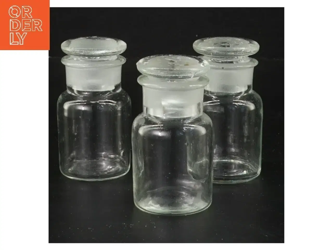 Billede 1 - Tre glasflasker med låg (str. 3 stk 8,5 cm)