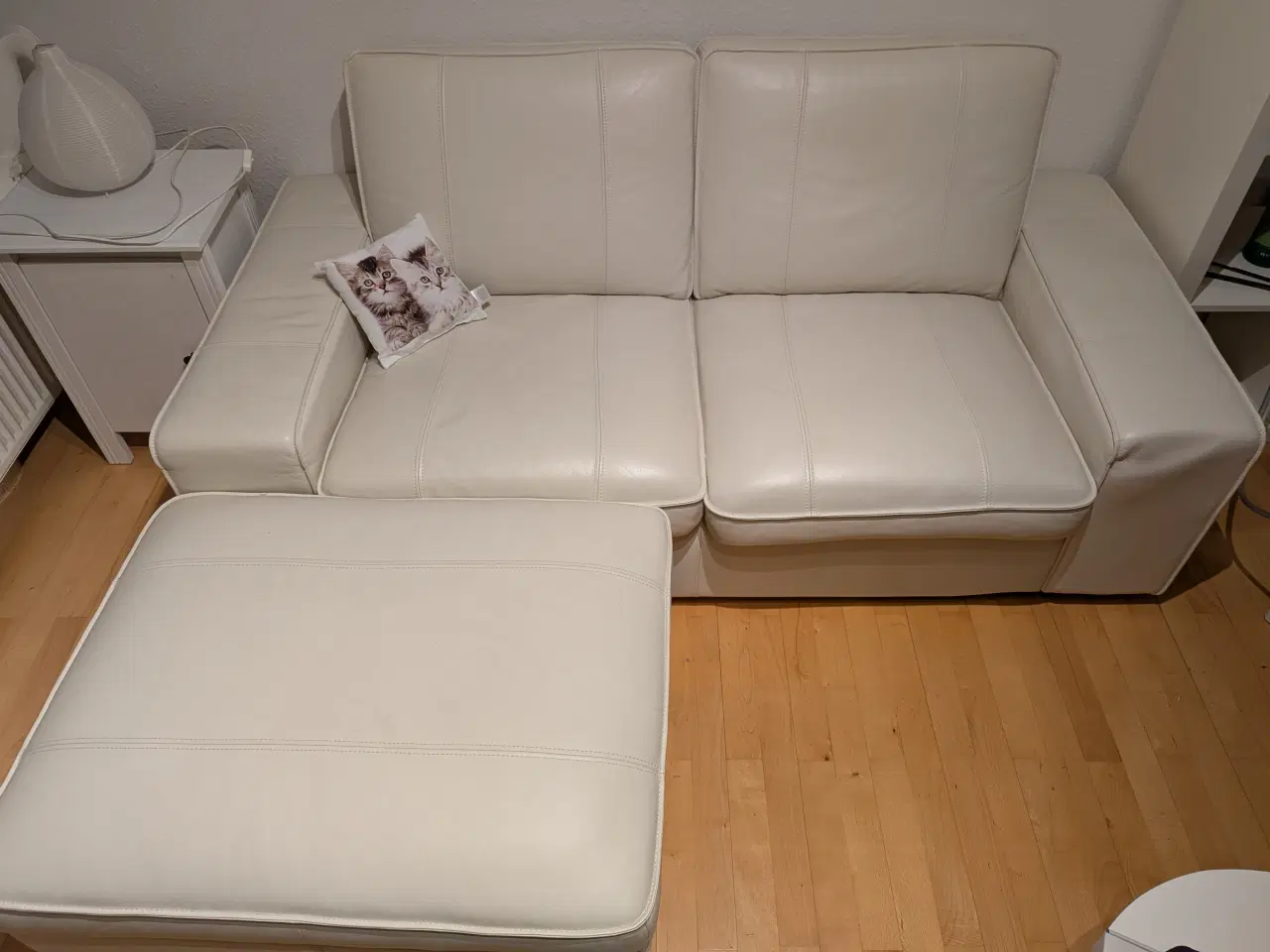 Billede 1 - Læder sofa med puf