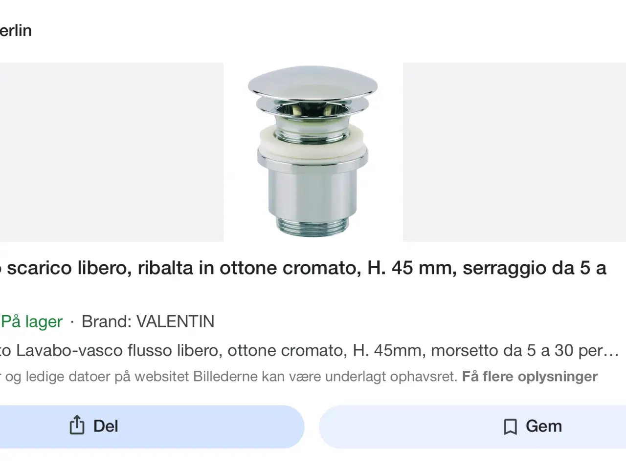 Billede 2 - Forkromet justerbar bundprop