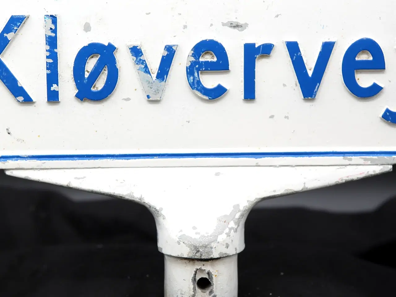 Billede 5 - Vintage dansk vejskilt “Kløvervej” i aluminium