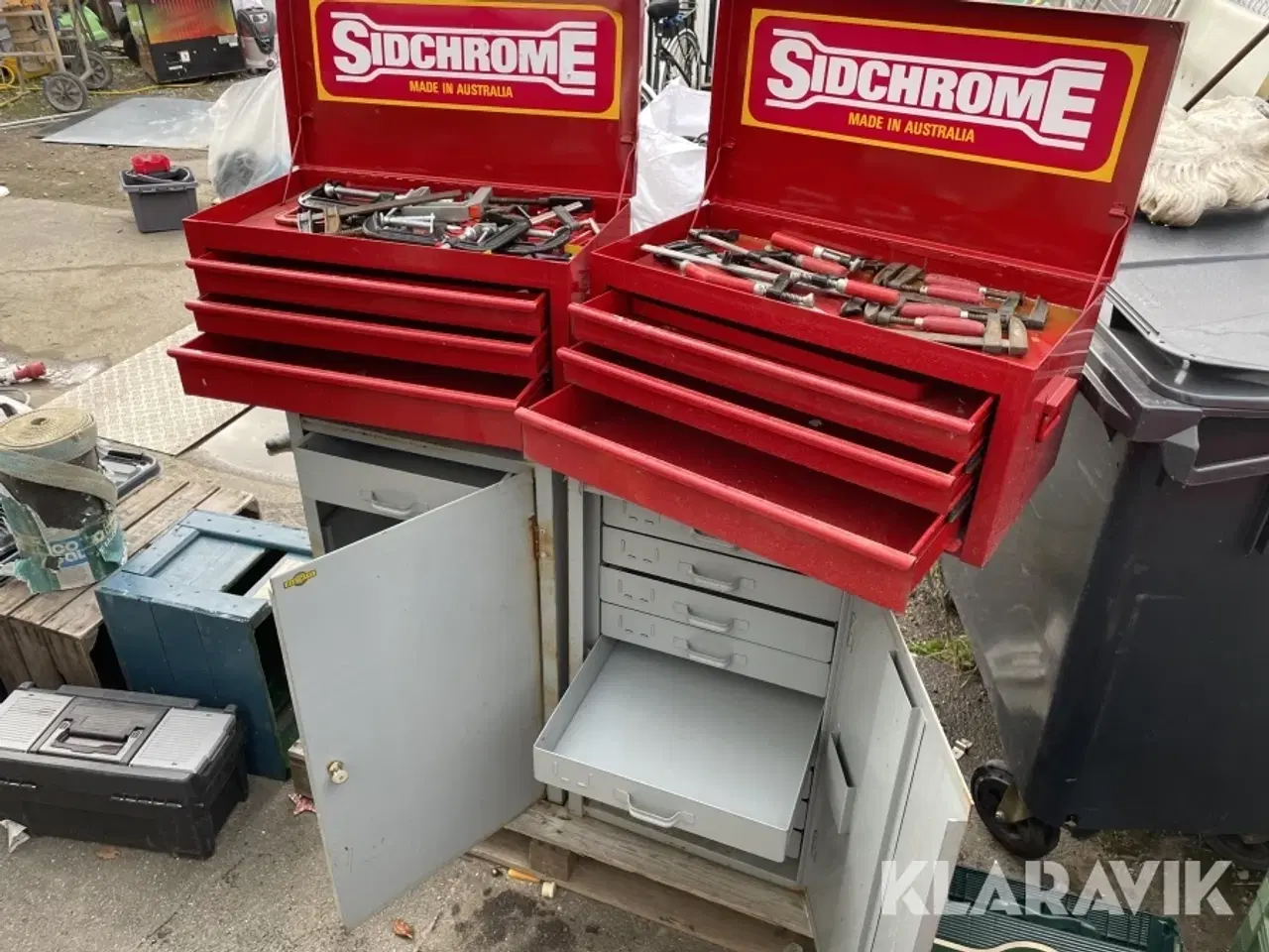 Billede 2 - Værktøjs kasser og skabe med indhold